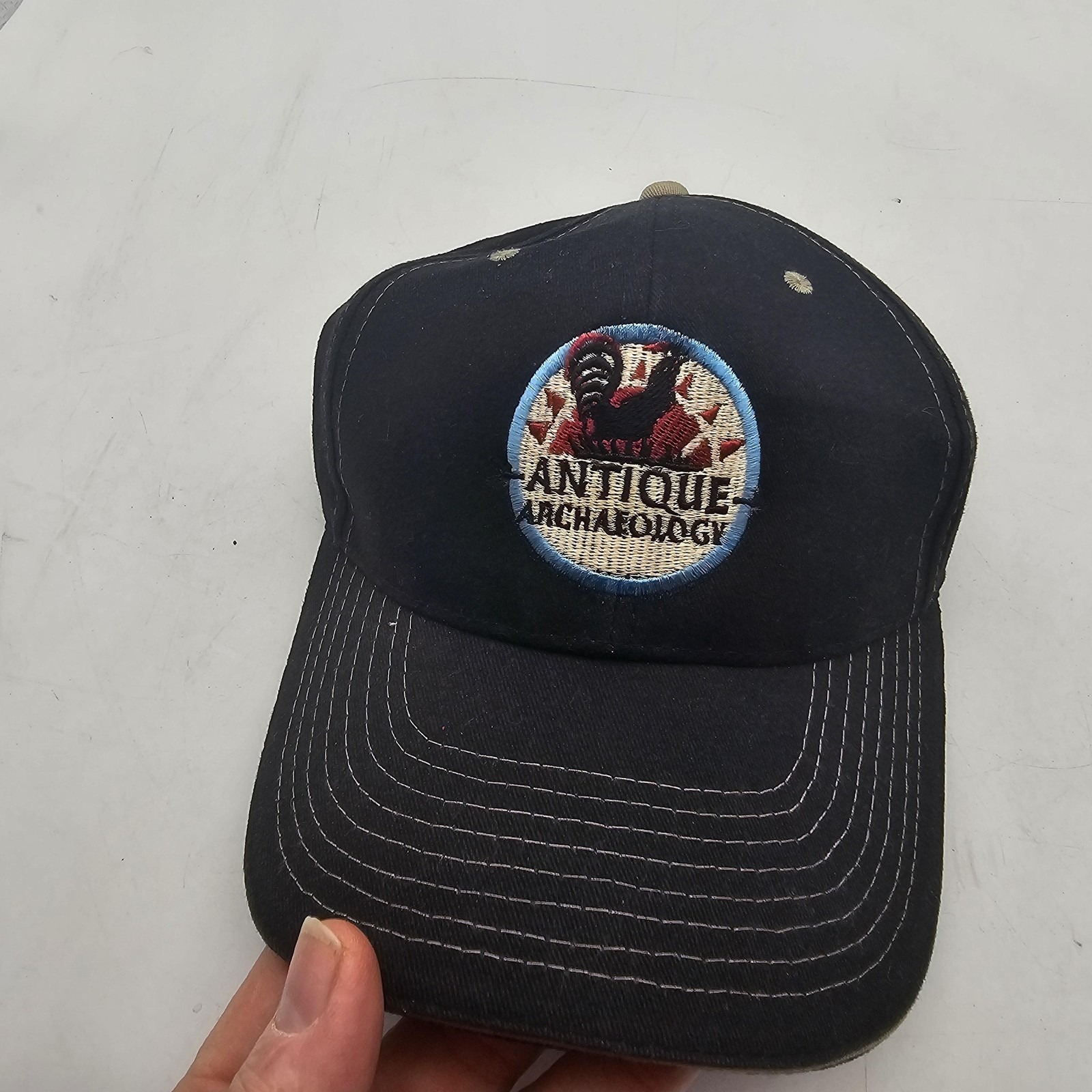Antique Archaeology Picker Hat Cap Strap Back Mens One Size Black Embroidered